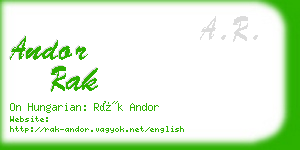 andor rak business card